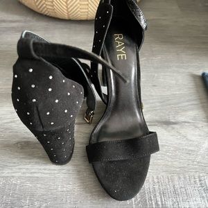 NWOT. Black suede sandals from RAYE. Never worn
